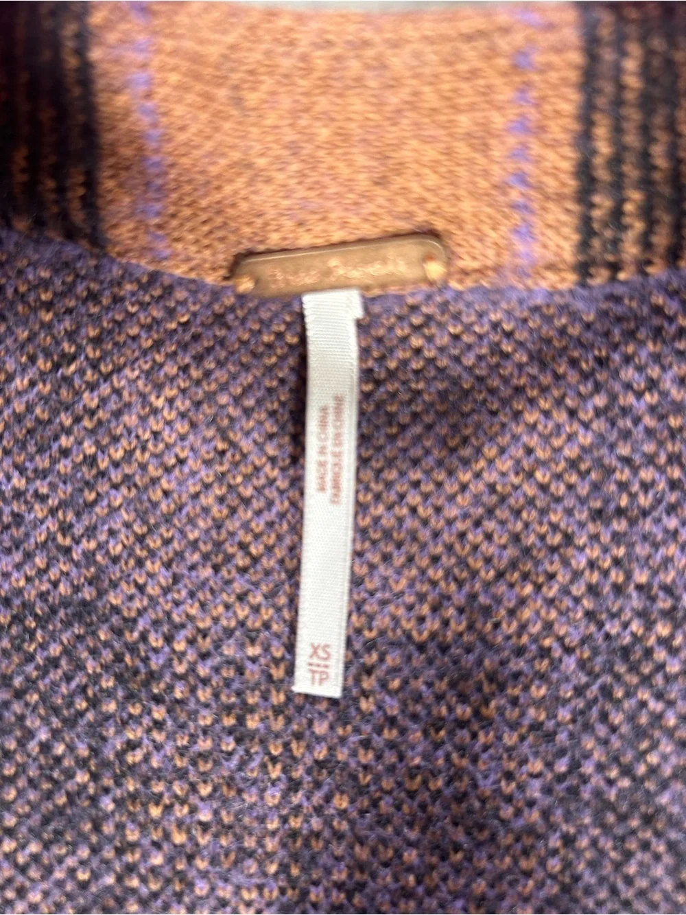 Free People Plaid Button Front Knit Sweater Vest Size XS